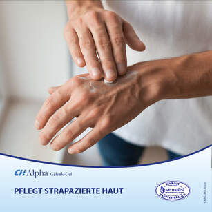 Hände eincremen. Text: Pflegt strapazierte Haut